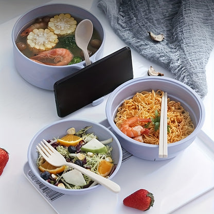 Ramen Bowl Set with Chopsticks – Microwave Safe Instant Noodles Cooker, Dishwasher Safe, College Dorm Essentials, Student Bento Box