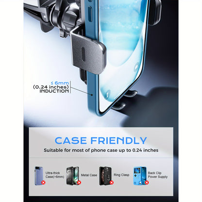 CHGeek Wireless Car Charger - 15W Fast Charging Auto Clamping Phone Mount and Holder, Fits iPhone 15/14/13/12/11 Pro Max Xs, Samsung Galaxy S24/S23/S22/S21/S20/S10+, Black