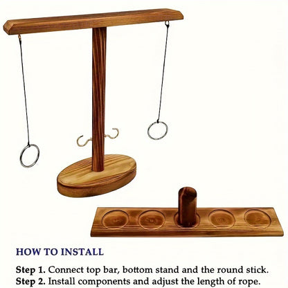Wooden Hook and Ring Game - Indoor/Outdoor Combat Game for Adults, Perfect for Parties, Booze Fun, and Holiday Gifts
