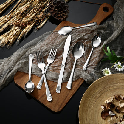 48-Piece Stainless Steel Tableware Set – Durable, Modern Cutlery for Restaurants, Hotels, Family Gatherings, and Outdoor Events – Premium Quality, Rust-Resistant, Easy to Clean