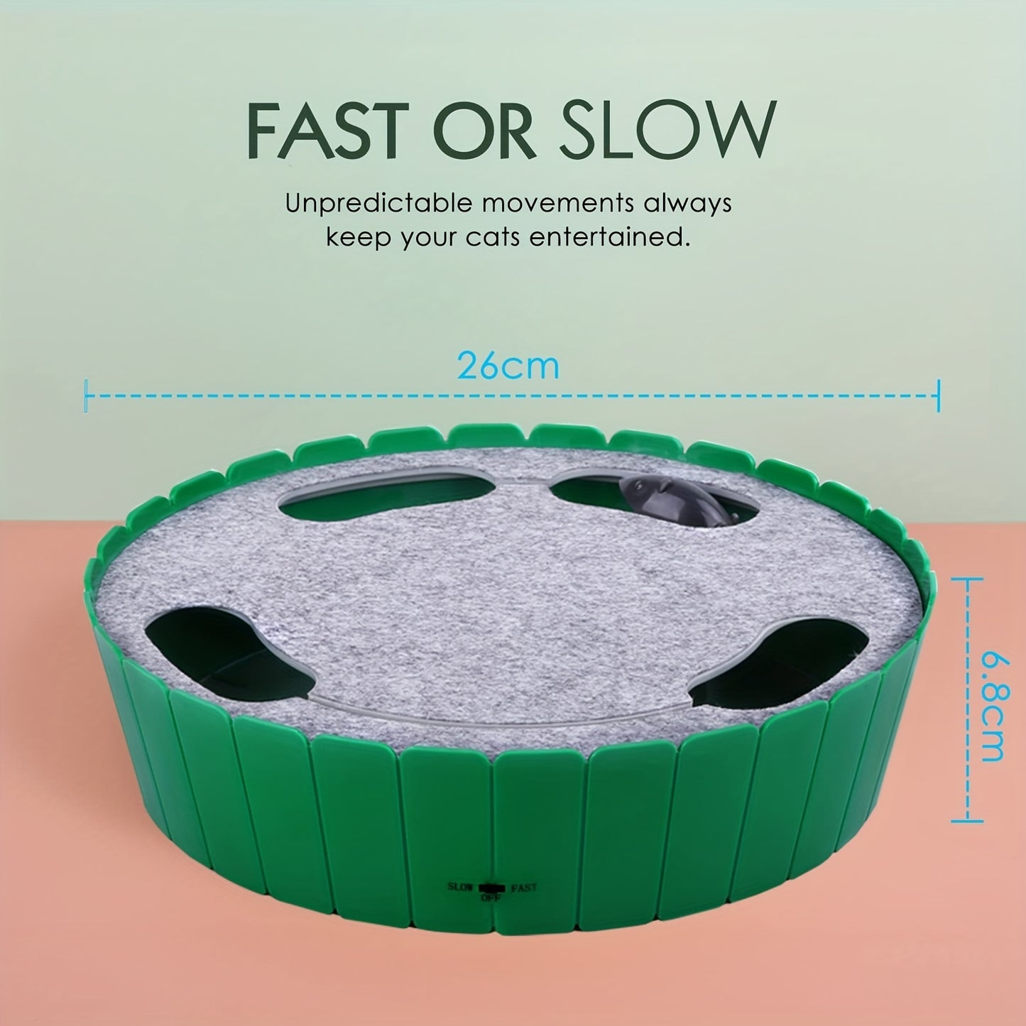 Automatic Electric Interactive Cat Toy - Running Mouse with Rotating Teaser for Pop and Play Hide and Seek