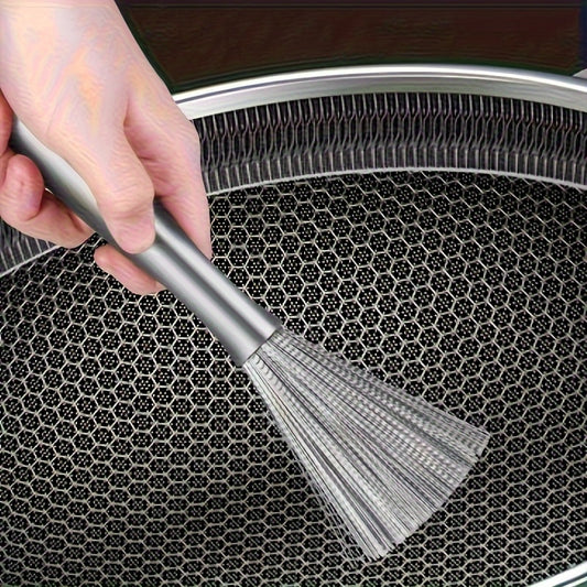 Stainless Steel Pot Brush - Long Handle Multipurpose Kitchen Scrub Brush for Pots, Pans, and Countertops - Durable Dishwashing Cleaning Tool (1pc/2pcs)