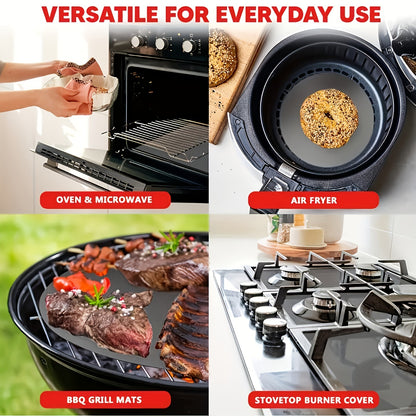2-Pack Non-Stick Oven Mats – Heavy Duty, Reusable Liners for Electric and Gas Ovens – BPA and PFOA Free – Ideal for BBQ, Grilling, and Party Favors