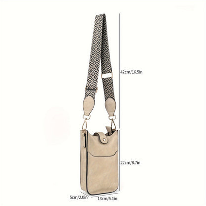 Women’s 8.7 Inch PU Leather Phone Bag – Large Capacity Crossbody and Coin Purse Mini Shoulder Bag – Portable Daily Bag