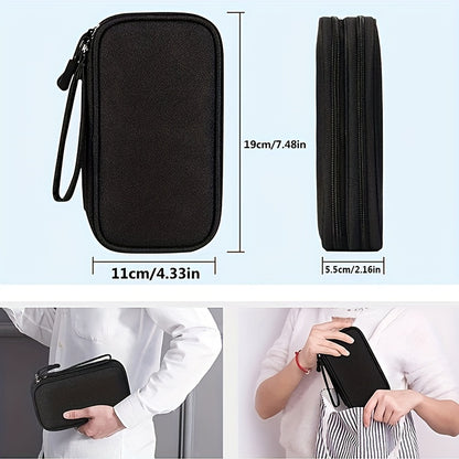 Premium Travel Cable Organizer Bag - Double Layer Waterproof Pouch - Portable and Convenient Cable Storage for Effortless Travel