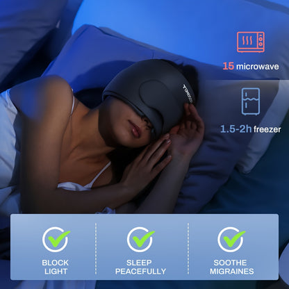 Migraine Relief Cap - Foldable Hot and Cold Ice Gel Mask for Headache Relief, 360° Fit for Hangover and Migraine Relief