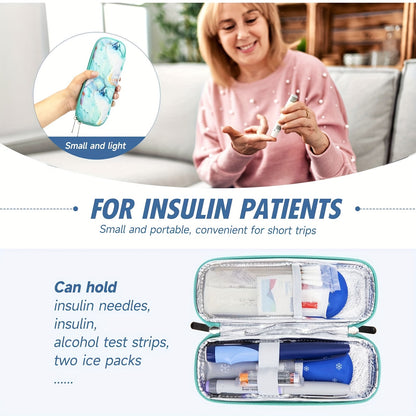 Travel-Friendly Insulin Cooler Case with 2 Gel Packs - Portable Diabetic Medication Cooling Bag for Outdoor and Sports Use