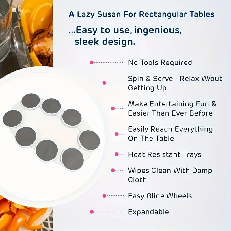 Adjustable Rotating Table Turntable - Durable ABS, Ideal for Parties and Gatherings