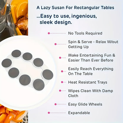 Adjustable Rotating Table Turntable - Durable ABS, Ideal for Parties and Gatherings