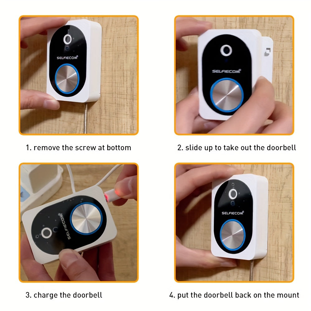Smart Visual Dingdong Doorbell - 2.4GHz WiFi, HD Night Vision, 480P, APP Remote Video, Two-Way Call, 72 Hours Cloud Storage, Voice Change Function