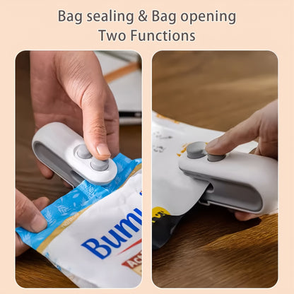Mini Snacks Bag Sealer – Rechargeable 2-in-1 Heat Sealer with Cutter for Chips and Plastic Bags – Keeps Food Fresh, USB Rechargeable, Compact Sealing Machine