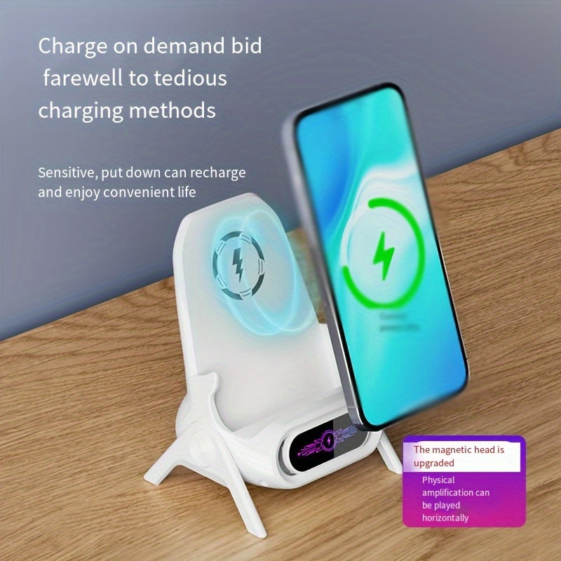 Universal Wireless Charger Stand - Fast Charging, Auto-Sensing, Multi-Angle Viewing | Compatible with All Mobile Phone Brands for Car and Home