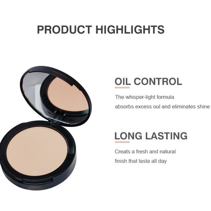Timeless Elegance Matte Pressed Powder - Long-Lasting, Oil-Free Complexion, Buildable Coverage, Travel-Ready