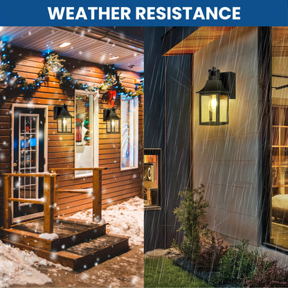 Smart Porch Lights Pro – Dusk to Dawn Motion Sensor Outdoor Lights with GFCI Outlet, 3 Lighting Modes – Waterproof, Energy-Efficient Exterior Wall Sconce for House, Patio, Garage