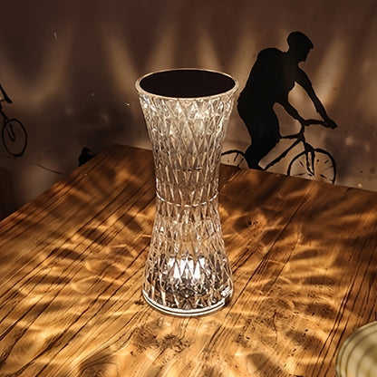 Touch-Activated Crystal-Accented Bedside Lamp - Luxury Bedroom Lighting