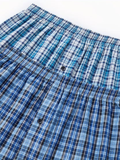10 Pcs JupiterSecret Men's Loose Fit Cotton Blend Boxer Shorts - Elastic Waistband, Button Fly, Striped Pattern, Non-Stretch Fabric - Casual Wear for Everyday Comfort - Random Style