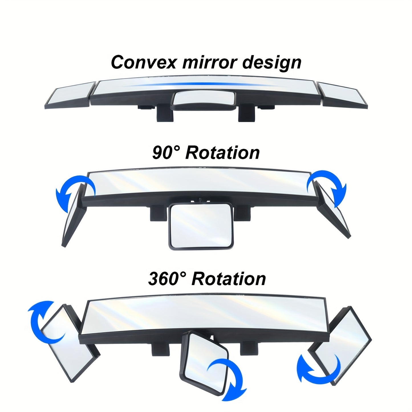 Foldable Car Mirror - Multifunctional Swiveling Adjustable with Quadruple Folding for Enhanced Field of View