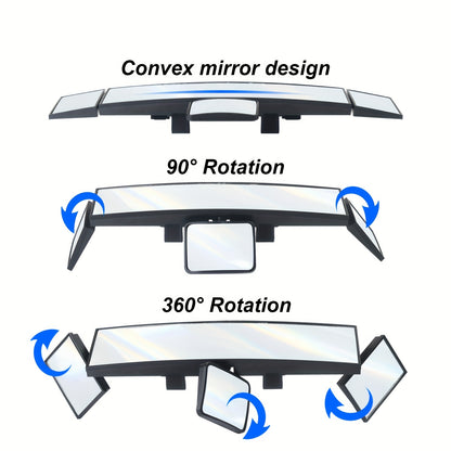 Foldable Car Mirror - Multifunctional Swiveling Adjustable with Quadruple Folding for Enhanced Field of View