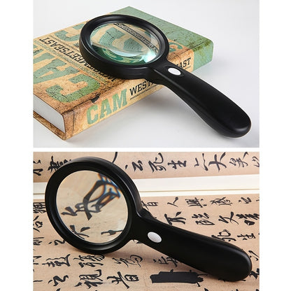 10X Lighted Magnifying Glass – Handheld Large Reading Magnifier with 12 LED Lights, Ideal for Seniors, Repair, Coins, and Reading