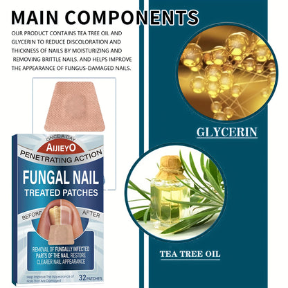 32pc Extra Strength Toenail Fungus Miracle Patches – Rapid Healing for Damaged Nails, Brighten and Renew Discolored Nails with Long-Lasting Results