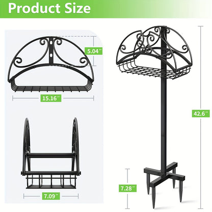 Garden Hose Holder Freestanding – Upgraded Heavy Duty Detachable Hose Stand for Outdoor Lawn Use