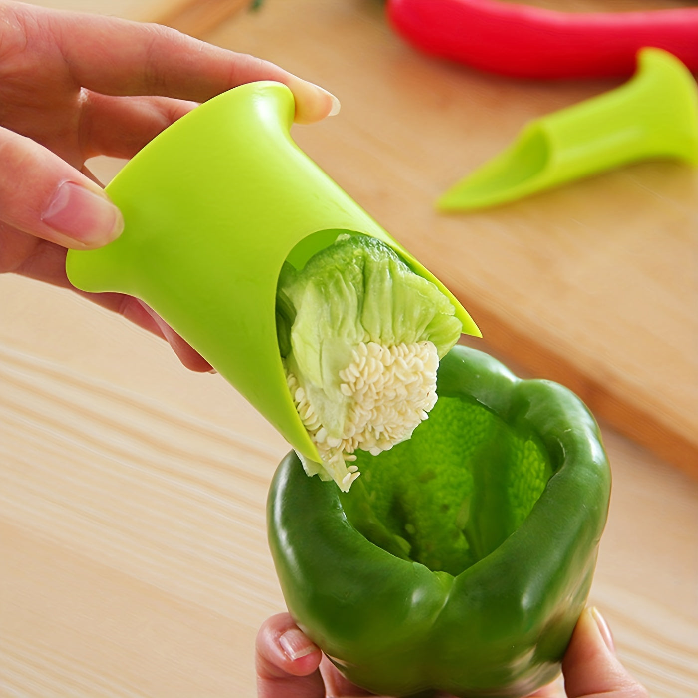 2pcs Pepper Corer Set - Plastic Chili Seed Remover for Household Use, Multifunctional Kitchen Tool for Jalapenos