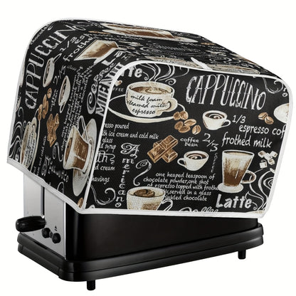 Coffee Pattern 2 Slice Toaster Cover - Dust Proof Kitchen Appliance Cover with Anti-Fingerprint Protection - Perfect Gift for Women
