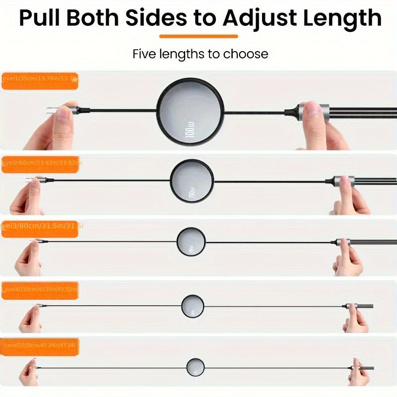 Reversible USB Charging Cable – 6A 100W Fast Charging for iPhone, Huawei, Samsung & More, 480Mbps Data Sync, ≤36V Power Supply