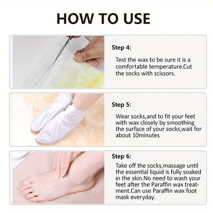 Revitalizing Paraffin Wax Foot Spa Booties - Intense Moisture Infusion, Soothing Scented, Disposable and Microwaveable | Premium Thermal Plastic Bags for Ultimate Foot Care