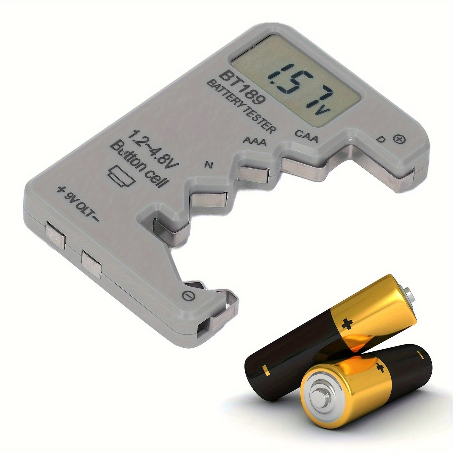 BT189 Digital Battery Tester – LCD Display for AA/AAA/9V/1.5V Button Cell – Battery Capacity Checker and Capacitance Diagnostic Tool