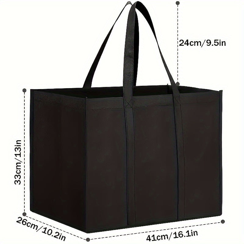Non-Woven Large Capacity Storage Bag – Reusable Grocery Tote with Long Handle – Foldable for Shopping, Moving and Organization