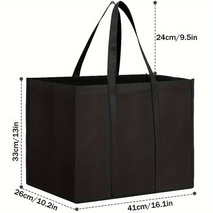 Non-Woven Large Capacity Storage Bag – Reusable Grocery Tote with Long Handle – Foldable for Shopping, Moving and Organization