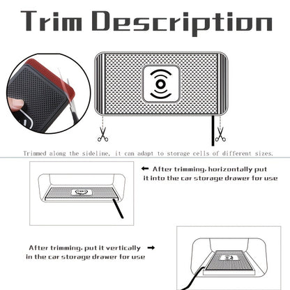 Fast Wireless Car Charger Pad - 15W Qi Certified for iPhone 11/12/13/14 Pro Max, Xs and Samsung Phones - Non-Slip, Easy Mount