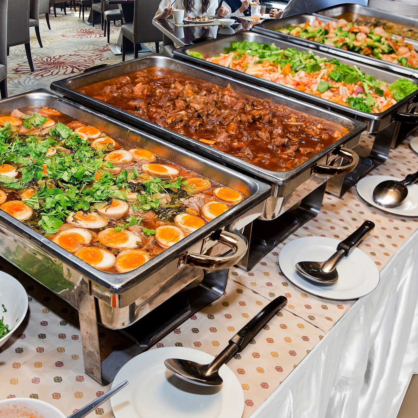 8QT Rectangle Stainless Steel Chafing Dish Buffet Set - Food Warmer Kit with Lids, Pans, and Fuel Holders - Durable, Easy-to-Clean for Restaurant, Catering, Parties, and Weddings