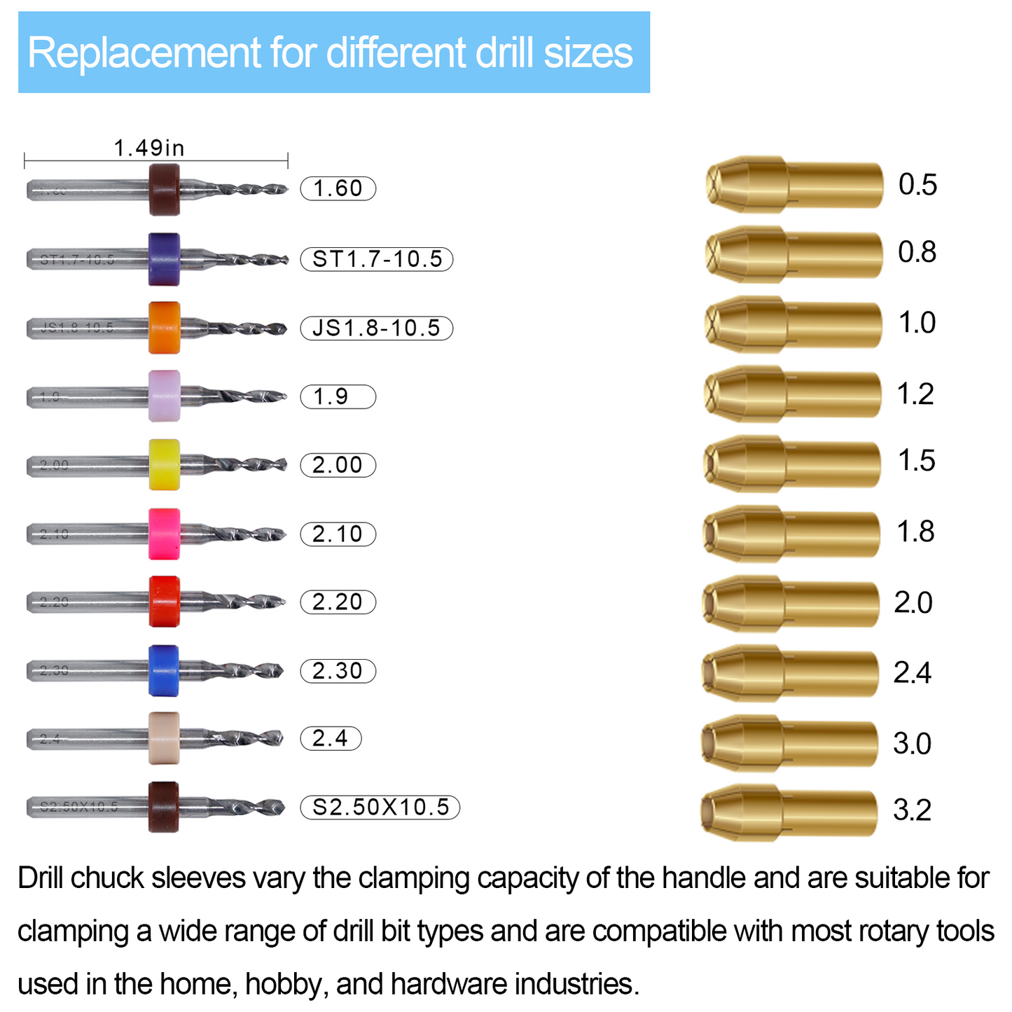 11/21-Piece Needle Vise Set – Hand Twist Drill with Double Bearing and Interchangeable Rotary Bits of Various Sizes