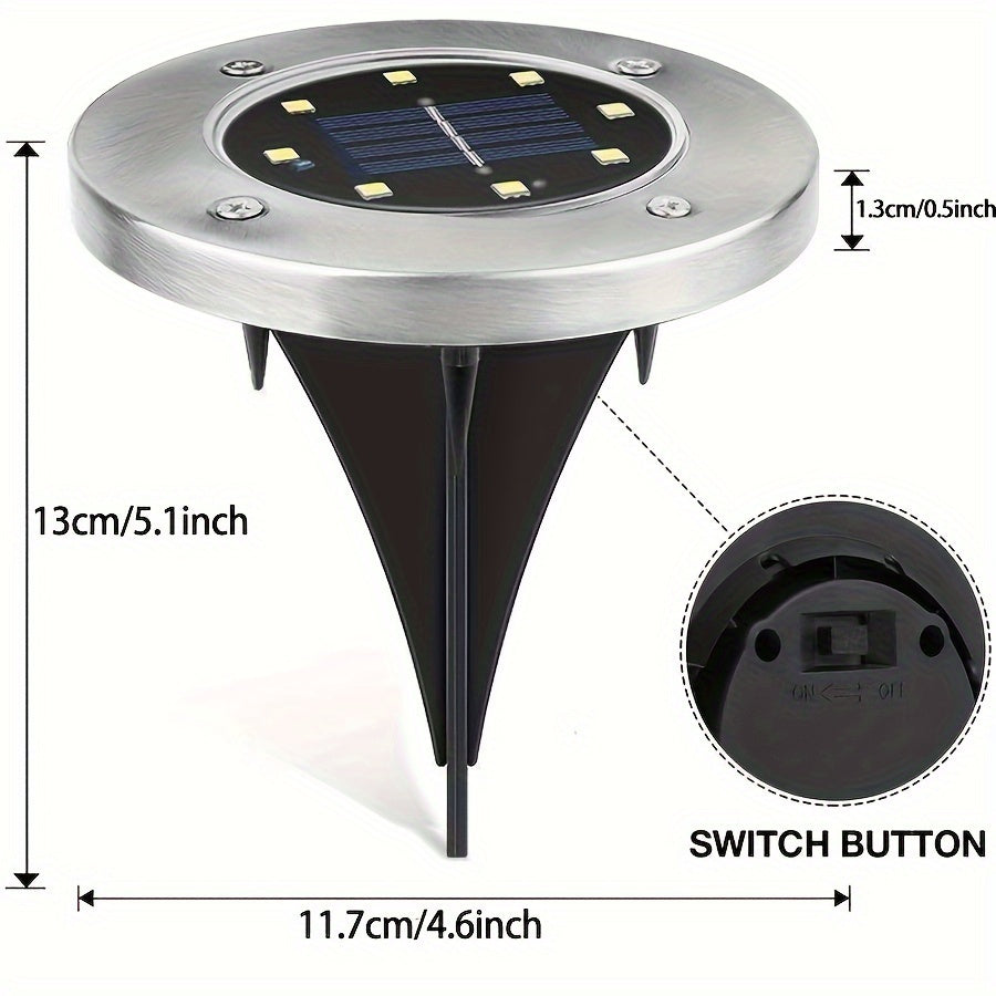 LED Ground Spot Solar Lights – Waterproof Outdoor Landscape Lighting for Pathways, Gardens, and Lawns – Solar Disk Floor Lamps (4/8 Pack)