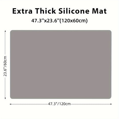 Extra Large Super-Sized Silicone Baking Mat - Heatproof, Easy Clean, Waterproof, Anti-Slip Grip, Durable Table Protector for Pastry, Dining and Desk, Stylish Kitchen Decor