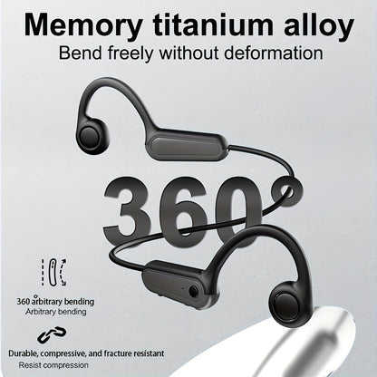 Seamless True Wireless Bone Conduction Headphones - 15H Playtime, Sweatproof Sports Earbuds with Mic, Featherweight for Running, Walking, Hiking, and Gym