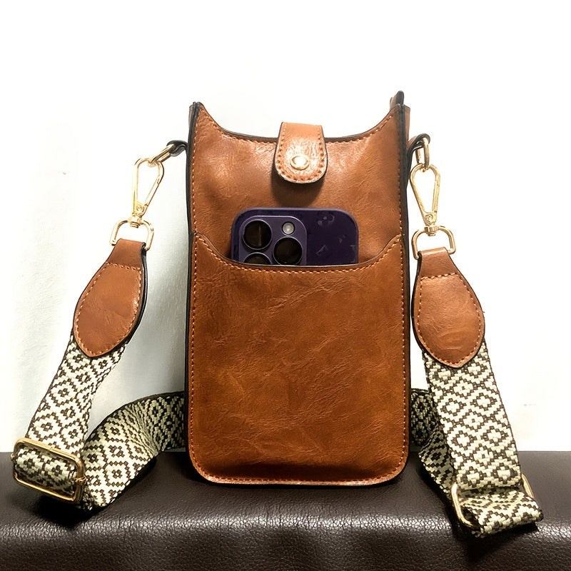 Women’s 8.7 Inch PU Leather Phone Bag – Large Capacity Crossbody and Coin Purse Mini Shoulder Bag – Portable Daily Bag