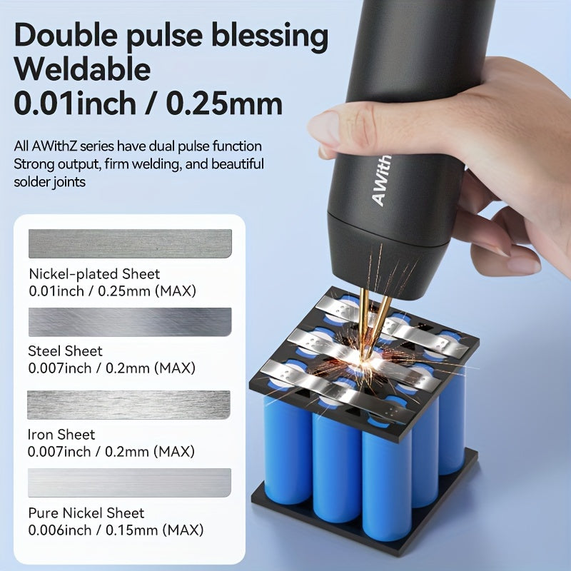 Rechargeable Lithium Battery Handheld Spot Welder - 11-Gear Adjustable, Automatic/Manual Modes | For 18650 Batteries, Nickel Sheets, Iron & Stainless Steel - Portable, Efficient, Long-Lasting Power
