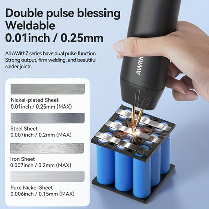 Rechargeable Lithium Battery Handheld Spot Welder - 11-Gear Adjustable, Automatic/Manual Modes | For 18650 Batteries, Nickel Sheets, Iron & Stainless Steel - Portable, Efficient, Long-Lasting Power