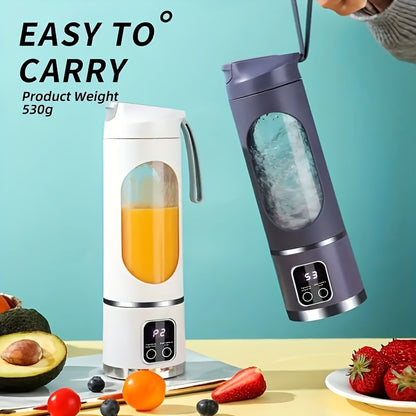 Versatile Portable Mini Blender and Juicer – Rechargeable with USB, 3 Speeds, Digital Display, Durable Stainless Steel Blades – Ideal for Smoothies, Milkshakes, Fresh Juice – Perfect for Camping, Travel, and Gifts