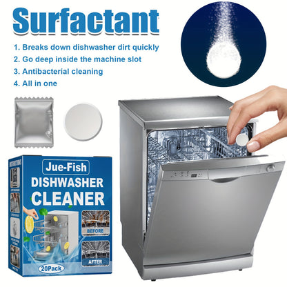 40pcs Heavy-Duty Dishwasher Cleaner Tablets – Powerful Oil Removal, Decontamination, Descaling for Shop, Restaurant, and Kitchen Use