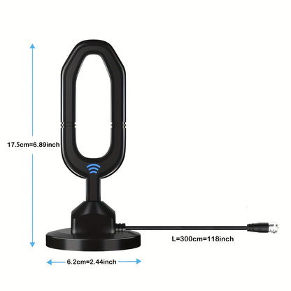 320+ Miles Long Range TV Antenna Pro – 360° Reception, 4K/1080P Compatible, High Gain Signal, Magnetic Base for Easy Indoor/Outdoor Installation, Weather Resistant