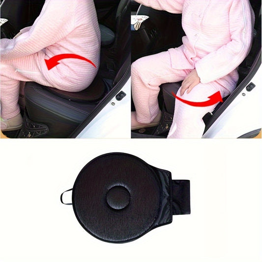 360-Degree Swivel Seat Cushion – Rotating Memory Foam Pad with Cotton Cover, Non-Slip Base for Elderly and Expectant Mothers, Ideal for Office and Home (1-Pack)