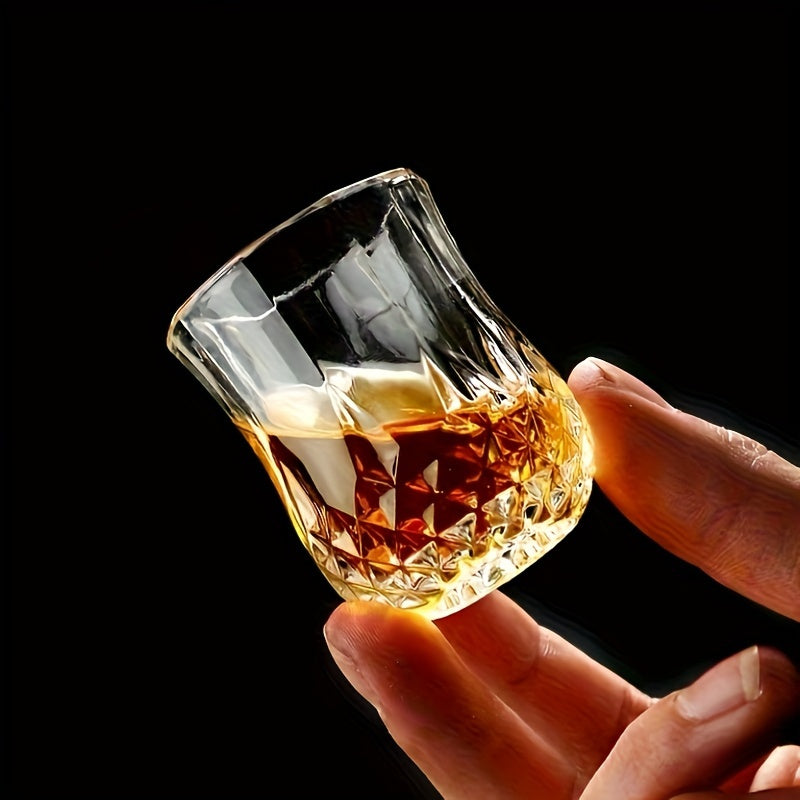 6pcs Luxurious Crystal Cut 50ml Glass Shot Glasses – Reusable, Durable Whiskey Tumblers for Bar & KTV, Hand Wash Only, Perfect for Entertaining Guests