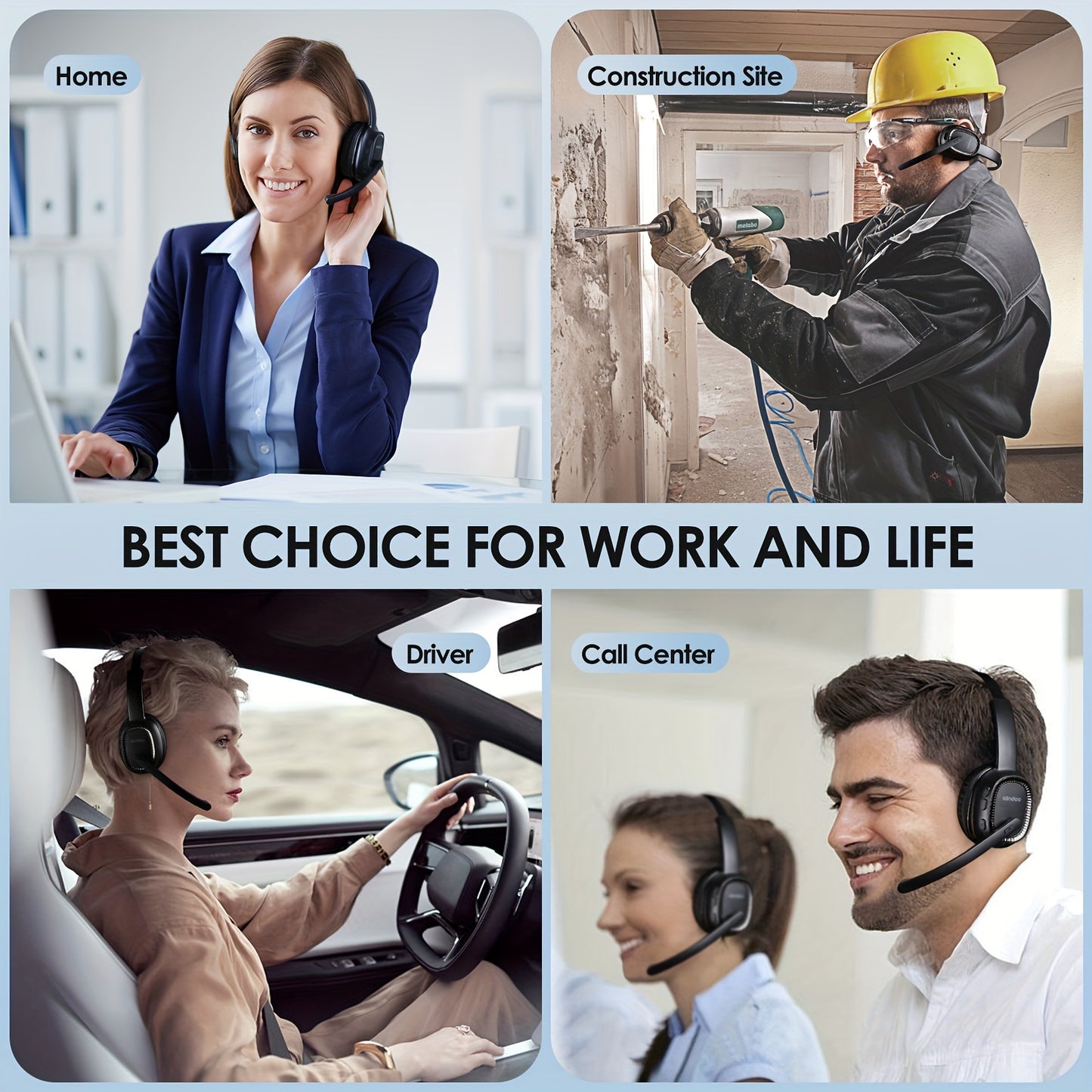 ProTruck Wireless Headset 5.2 - Crystal-Clear ENC Calls, Noise Cancellation, Long-Lasting Comfort for Office, Truck Drivers, Customer Service