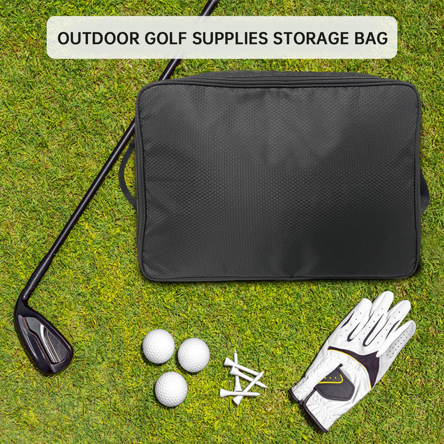 Golf Shoe Bag – Outdoor Foldable Storage for Golf Supplies, Oxford Cloth Holder Box for Ball & Towel, Portable Trunk Organizer
