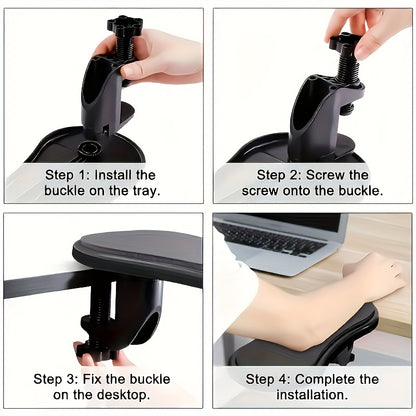 Ergonomic Desk Armrest Extender - Comfortable Elbow Support for Gaming and Office Use, Perfect for Keyboard and Mouse Setup