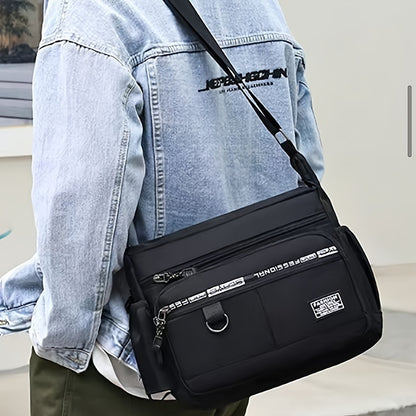 Large Capacity Oxford Cloth Waterproof Crossbody Bag - Durable, Adjustable Sling Shoulder Bag for Men - Ideal for Travel, Leisure, and Student Storage
